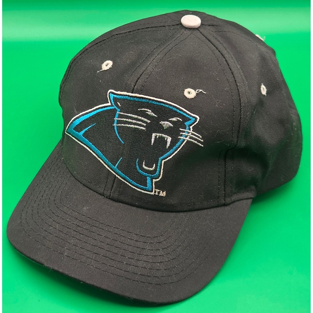 Vintage Carolina Panthers Snapback Hat Competitor Team NFL Black Green Underbrim